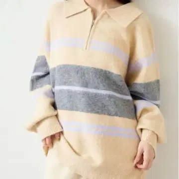 kastane 보더 지퍼 니트