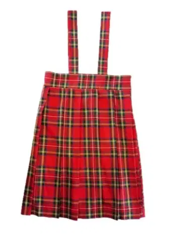 heihei 멜빵 스커트 빨간색 체크
