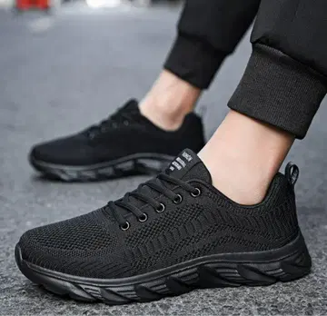 경량! 통기성 좋은 메쉬 소재 블랙 스니커즈 27.5cm