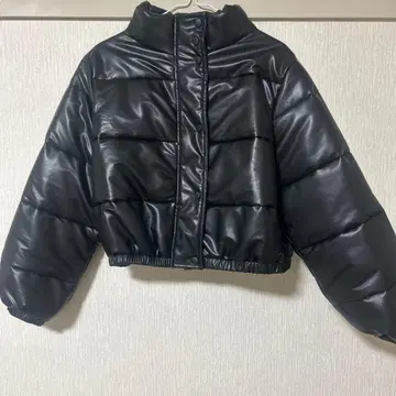 블랙 숏 다운 자켓