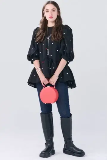 새상품 택 Chesty 체스티 하트 자수 튜닉 the hany