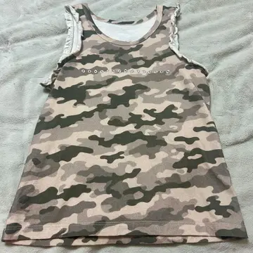 카모플라쥬 프릴 탱크탑 저널 스탠다드 카모 무늬 슬리브리스