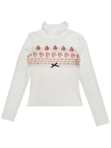 DAYTODAY 일상 연구소 스트로베리 케이크 하이넥 T셔츠