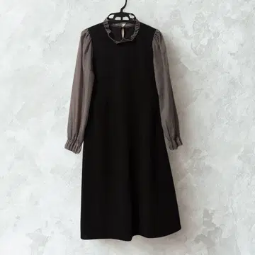 00's vintage 시어 소매 원피스 프릴 고딕 모드 Y2K