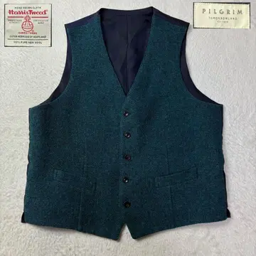 미사용급 XXL 해리스 트위드 투모로우랜드 필그림 베스트