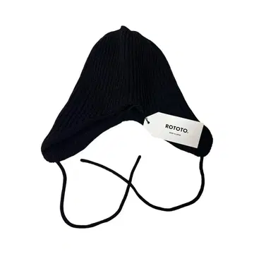 ROTOTO 블랙 니트 모자 울