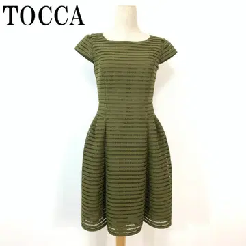 LA6152 TOCCA 토카 반팔 디자인 롱 원피스 카키 0