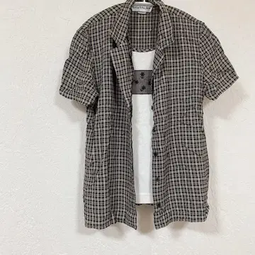 한정판 Norton McNaughton [6] 체크 무늬 반팔 셔츠