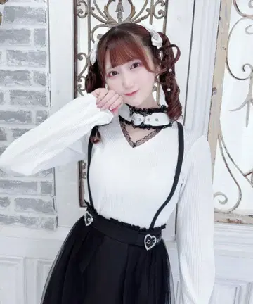 MARS 하트 버클 골지 상의