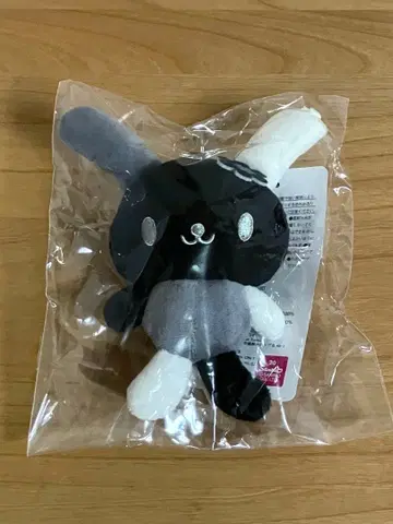 아베일 우사하나 마스코트 키링 봉제 인형 블랙 흑백