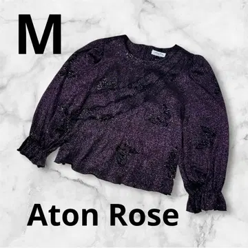 [ Aton Rose ] 여성용 긴팔 블라우스 M 퍼플