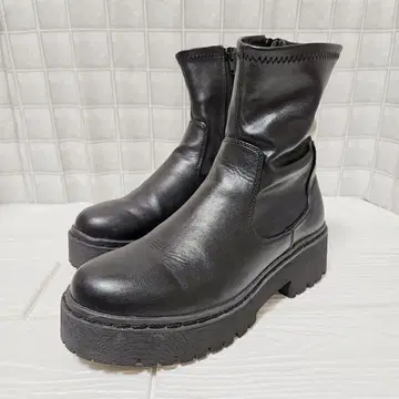 힐미 [ M=23.0~23.5 ] 숏부츠 사이드 지퍼 와이드 힐