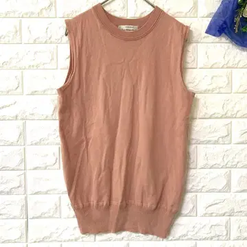 나노 유니버스 슬리브리스 니트 베스트 여성용 라운드넥 레이어드