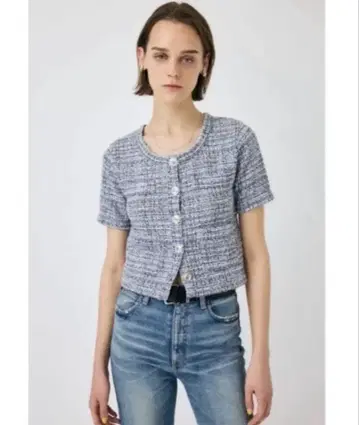 moussy TWEED LIKE 상의 블루