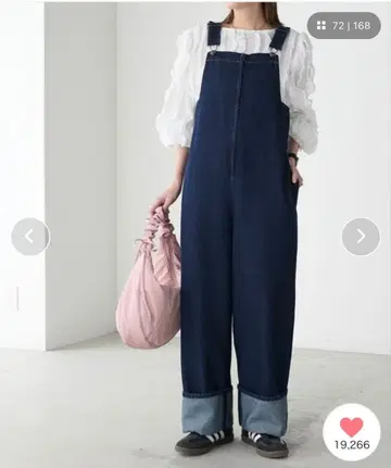 BONLECILL 다크 데님 오버롤