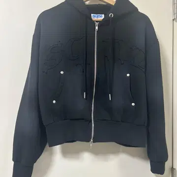 지퍼 후드티 S 사이즈 블랙