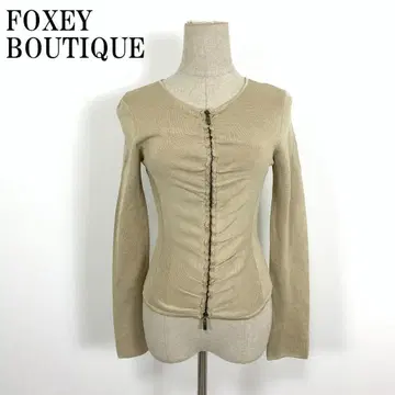 LA7788 폭시 부티크 실크 긴팔 니트 가디건 베이지 L