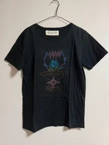 HEALTH 블랙 자수 T셔츠 M