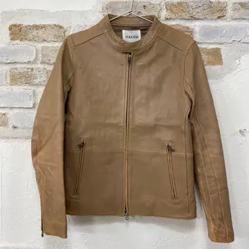 새상품급 양가죽 베이지 가죽 자켓 M