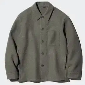 UNIQLO 더블 페이스 셔츠 자켓 OLIVE M