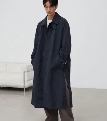 [ WYM ] 나일론 워셔 사이드 슬릿 루즈 코트