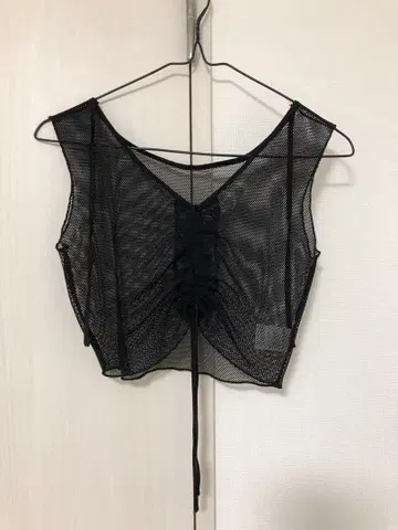 DICHHENDERSON 블랙 메쉬 뷔스티에