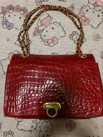 레드 크로커다일풍 핸드백