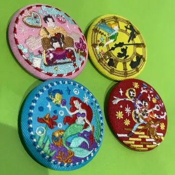 디즈니 자수 캔뱃지 세트