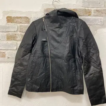 레어 천연 가죽 변형 후드 부착 블랙 가죽 자켓 M