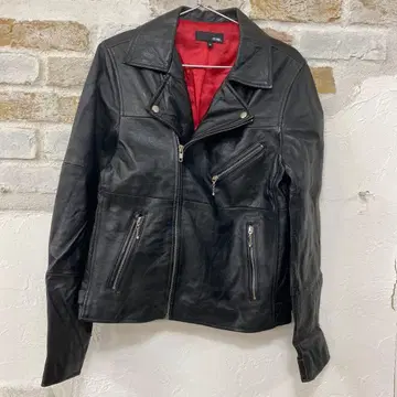 천연 가죽 RUBIK 블랙 더블 라이더 자켓 M