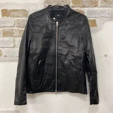 새상품급 양가죽 HARE 블랙 가죽 싱글 라이더 M