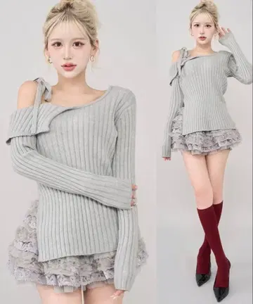 Darich 랜덤 프릴 니트 셋업