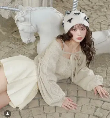 Darich 케이블 숏 니트 앙상블