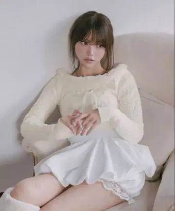 darich 넥 퍼 케이블 니트탑