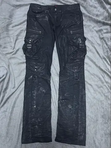 코팅 기믹 가스 마스크 카고 팬츠 시크 스타일 Y2K Archive