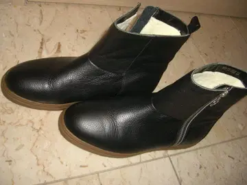 3만 Fin 핀 가죽 숏 어그 부츠 23cm 블랙