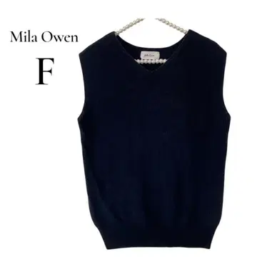 Mila Owen 미라 오웬 상의 V넥 니트 베스트 네이비 F