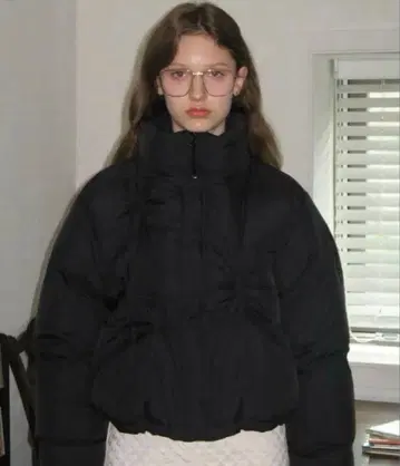 sinoon 한국 블랙 다운 자켓 크롭 스타일