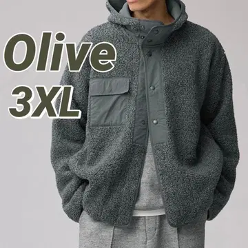 GU ENGINEERED GARMENTS 보아 플리스 스냅 후드티 3XL