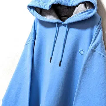 챔피온 로고 자수 후드 맨투맨 라이트 블루 스카이블루 L 구제 의류