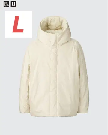 UNIQLO U 유니클로 U 퍼프 테크 볼륨 후드티 내추럴 L
