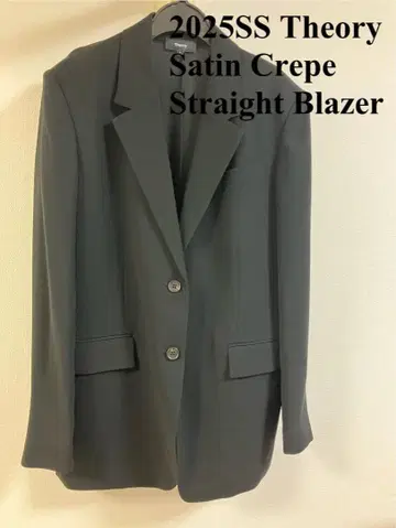 Theory 새틴 크레이프 스트레이트 블레이저 2 블랙