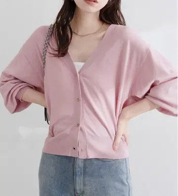 natural couture UV 접촉 냉감 하토메바 가디건 핑크