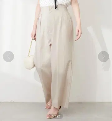 새상품 naturalcouture osono 골드바 포함 턱 팬츠