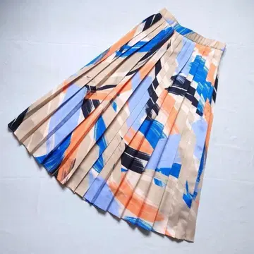 PLST 플라스테 멀티 컬러 프린트 플리츠 스커트 S