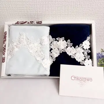 치카자와 레이스 장식 손수건 2장 세트 박스형 선물