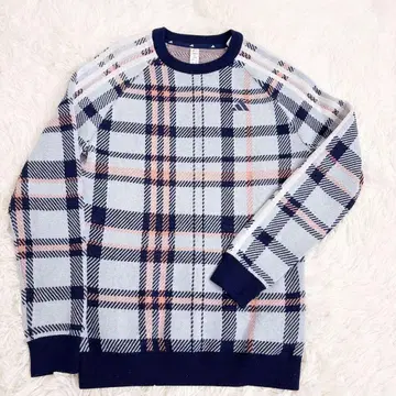 아디다스 체크 무늬 니트 스웨터 사이즈 S 골프