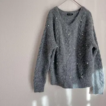 선착순 Jeanne Green [ M ] 그레이 V넥 니트 겨울 의류