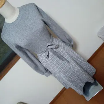 귀여운 인덱스 index 그레이 니트 원피스