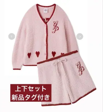 젤라피케 홀리데이 라메 페더 가디건 상하의 세트 하트 가디건